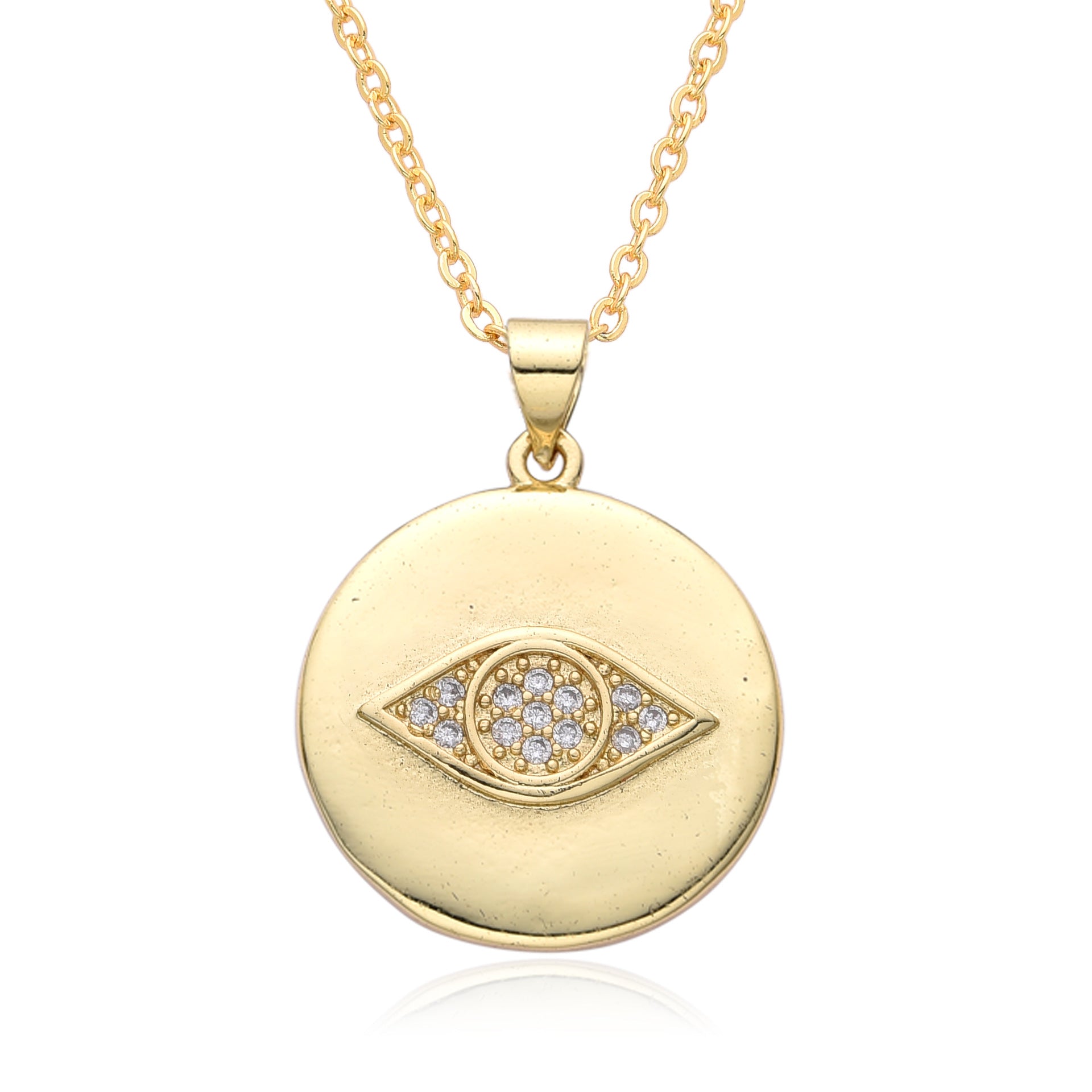 Wholesale Micro Set Devil Eye Small Shield Exotic Style Necklace